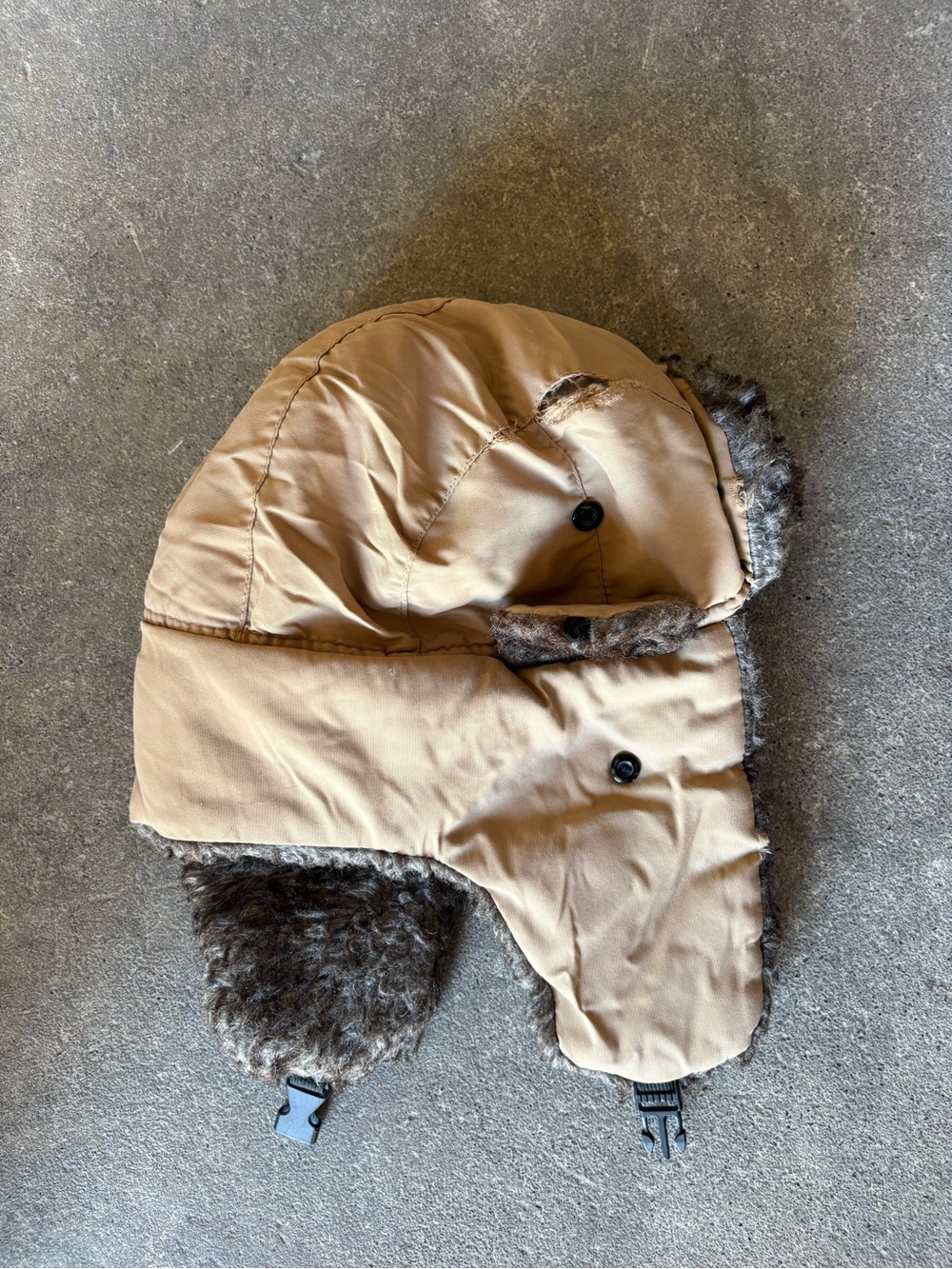 Tan Faux-Fur Trapper Hat